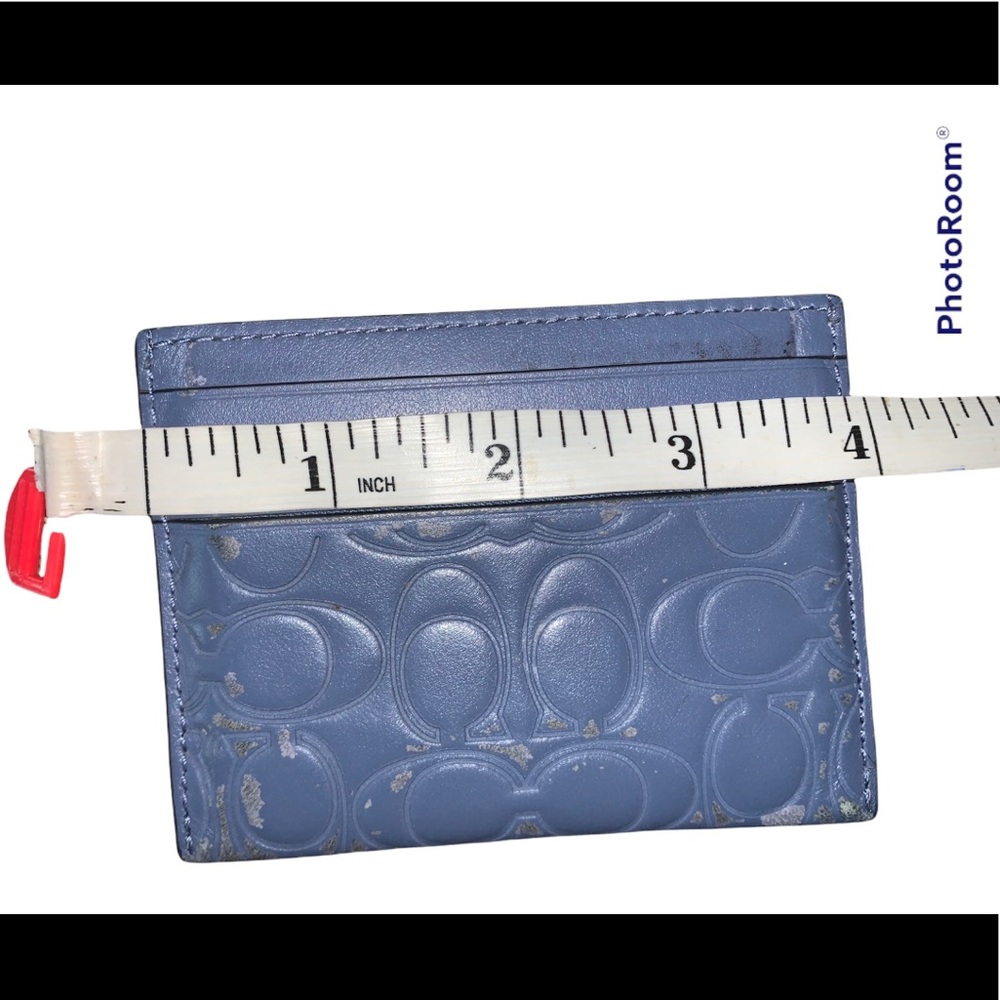 Used COACH card holder light blue